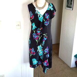 Side Ruffle 100% Silk Sleeveless dress